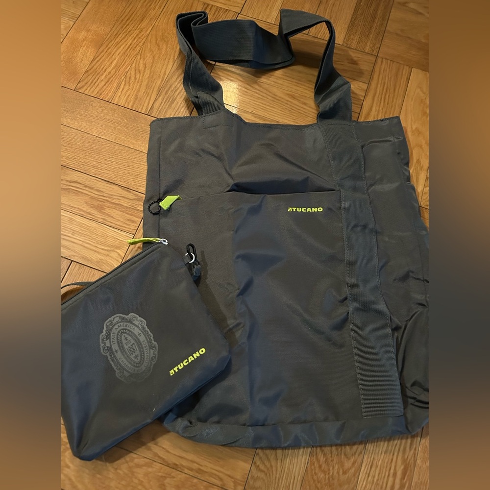 Tucano Gray Tote and Pouch Set NEW
